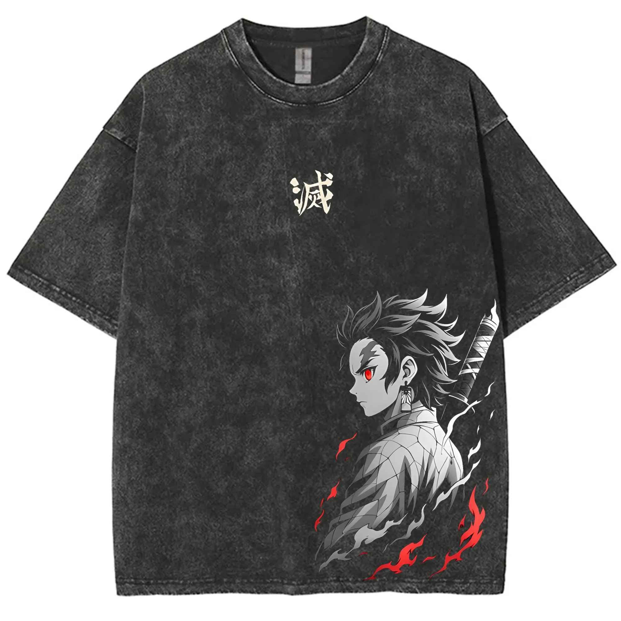 Cosplay Anime Tsunade - Streetwear Demon Slayer Vintage Washed Graphic
