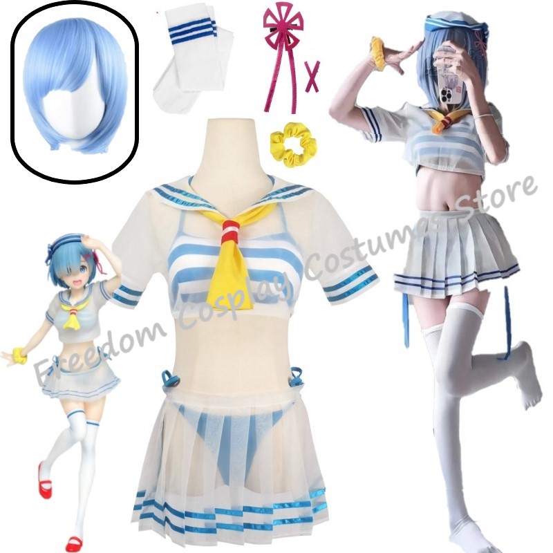 Re Zero Rem Wig - Rem Ram Anime Re:Life in a