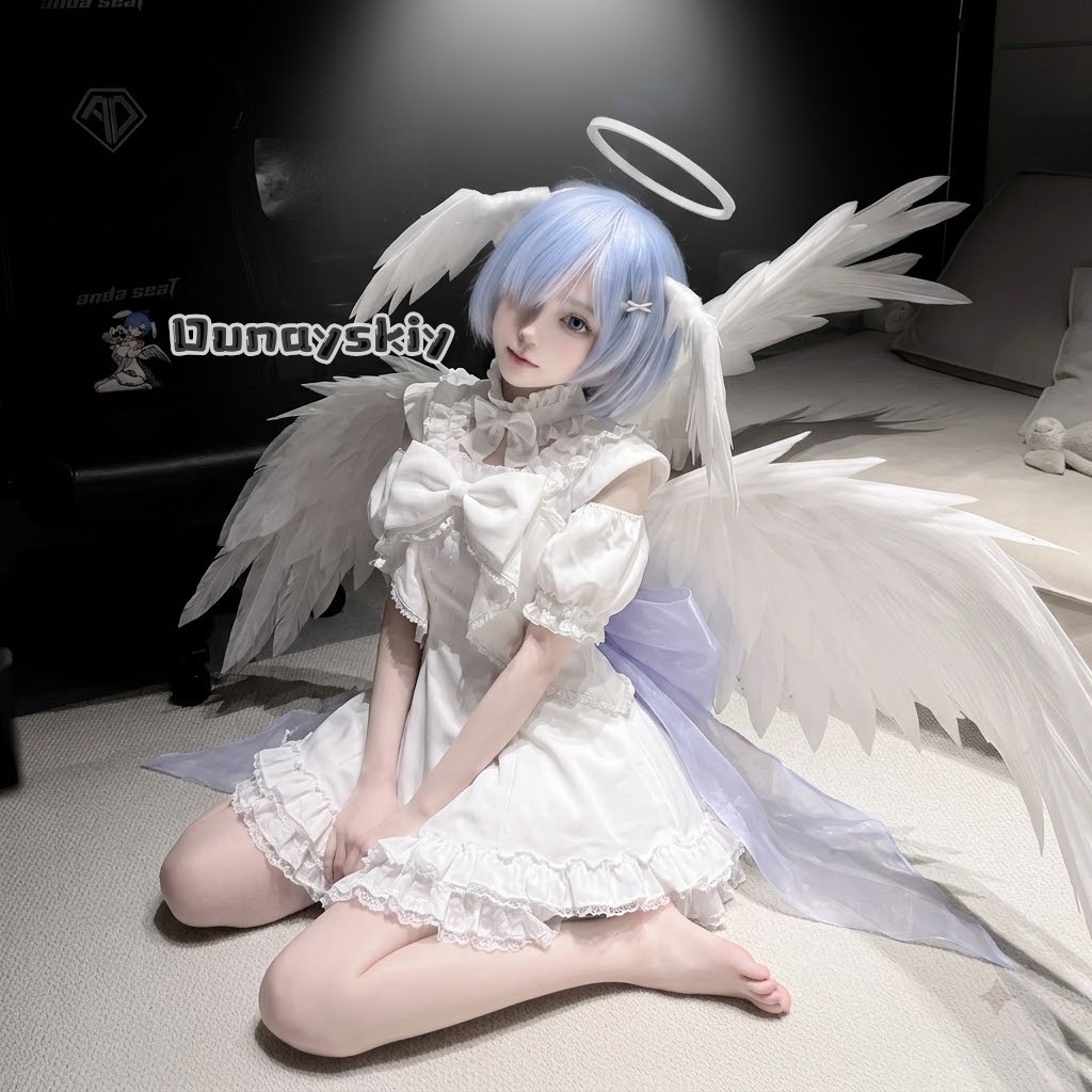 Re Zero Rem Wig - ​​​​Rem Angel Cosplay Costume Wig Uniform