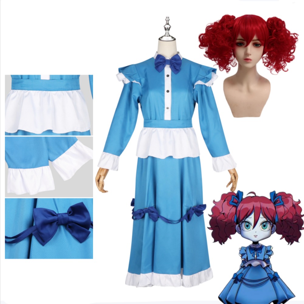 Poppy Red Hair Cosplay Costume - Anime Cosplay Blue Hair review and price