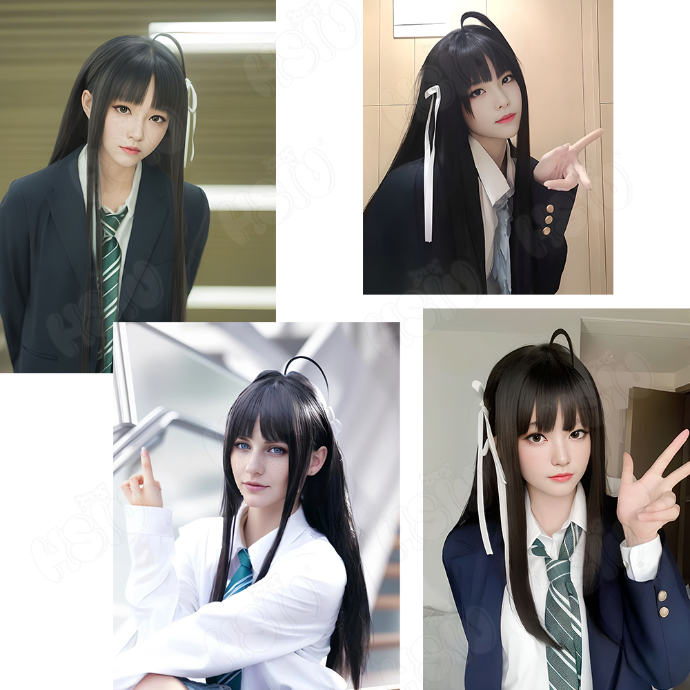 Awa Subaru Cosplay Wig HSIU 80 - Anime Cosplay Girl With Black Hair review and price