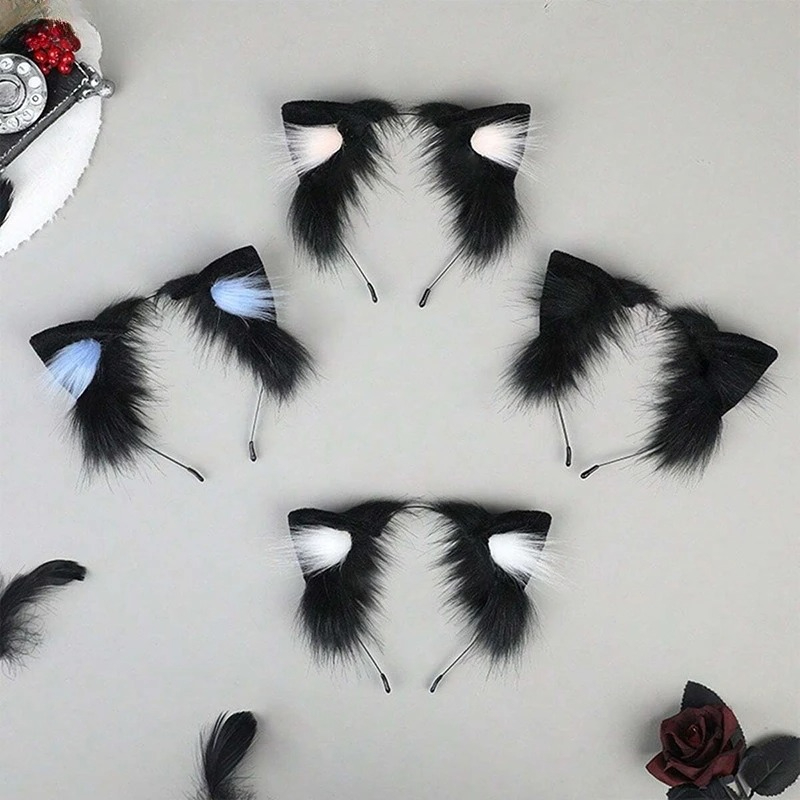 1pcs Cat Ears Halloween Headba - Anime Cosplay Girl With Black Hair review and price