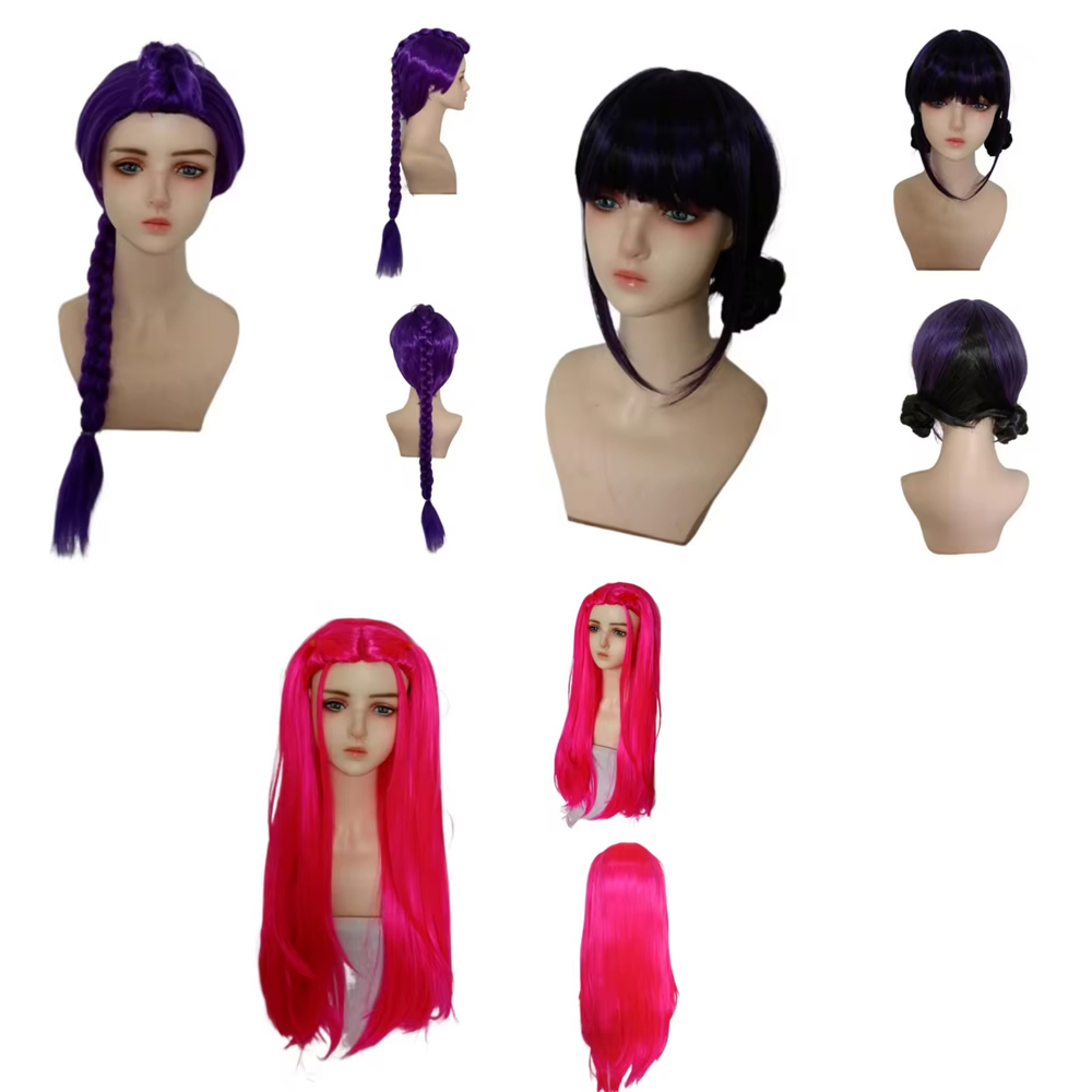 Anime Long Purple Braiding Hai - Anime Cosplay Girl With Black Hair review and price