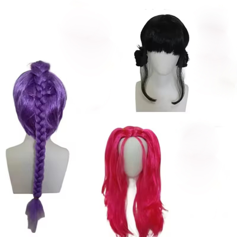 Anime Long Purple Braiding Hai - Anime Cosplay Girl With Black Hair review and price