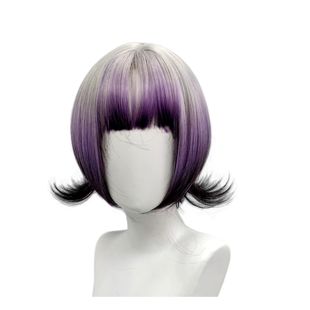 Grey Purple Black Ombre Bob Wi - Anime Cosplay Girl With Black Hair review and price